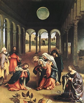 Lorenzo Lotto Painting - Christ Taking Leave of his Mother 1521 Renaissance Lorenzo Lotto